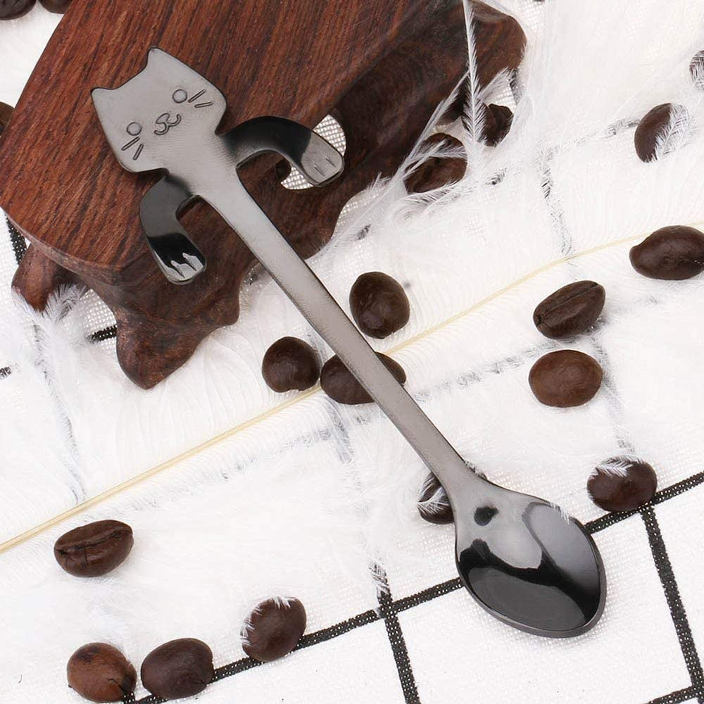 Cucharitas Negras de Gato Corto x6unidades